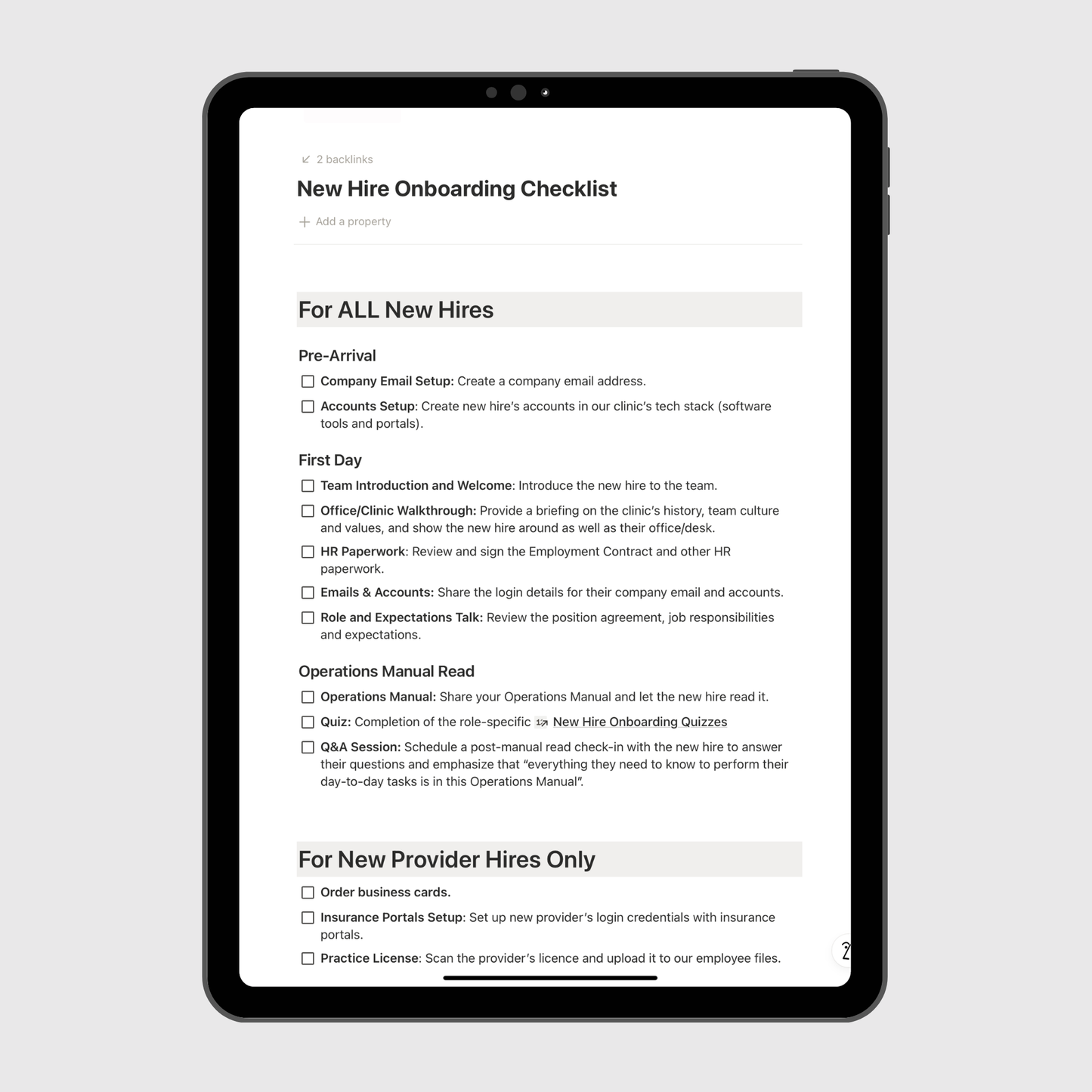 Medical Clinic Operations Manual