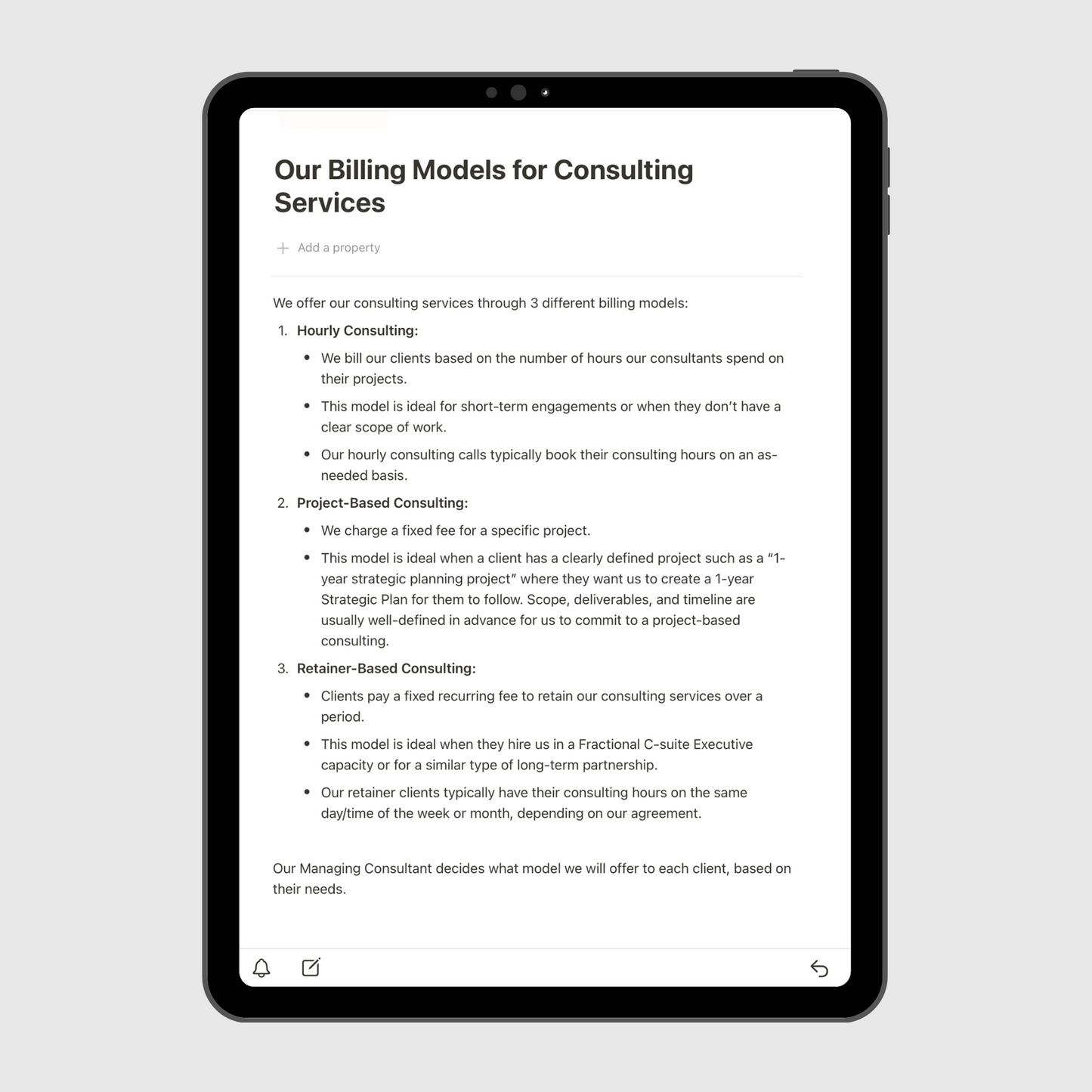 Consulting Business Operations Manual