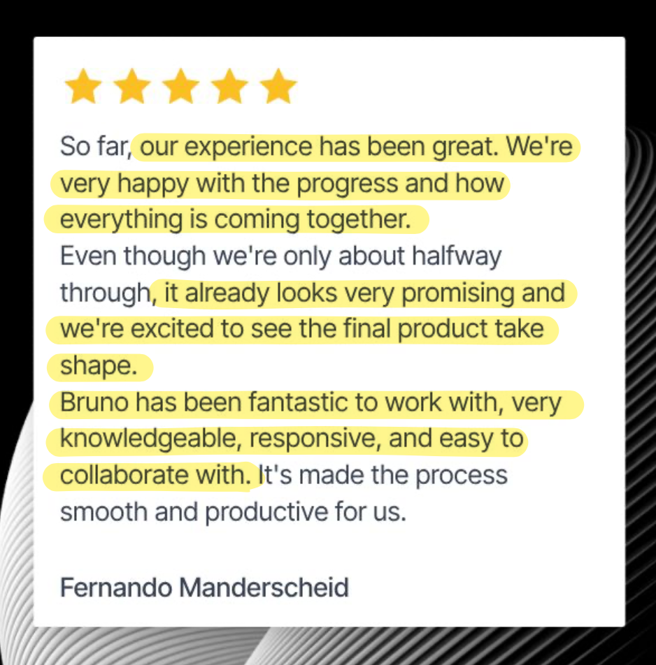 Five-star review from Fernando Manderscheid of Collision Xperts about working with Operations Mavenue