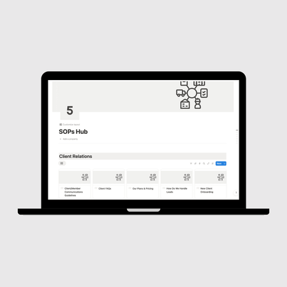 Laptop displaying a digital manual on a light gray background