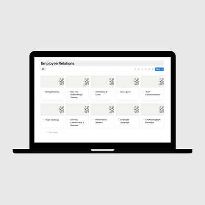 Laptop displaying a digital manual on a light gray background