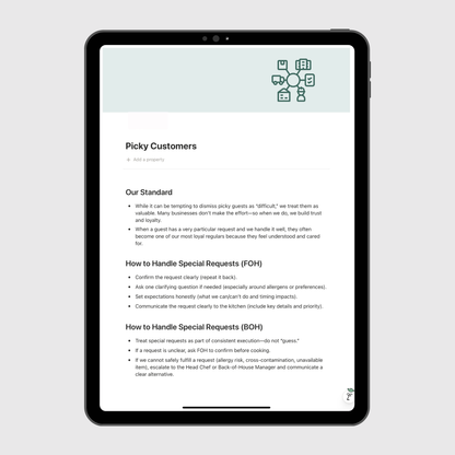 Restaurant Operations Manual