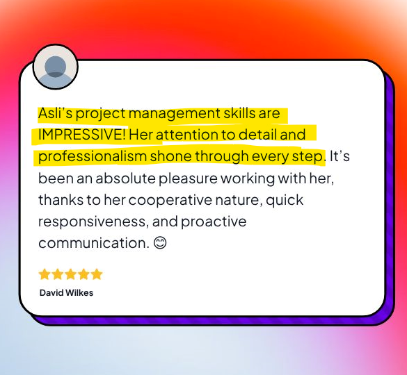 A positive review commending Operations Mavenue's project management skills.