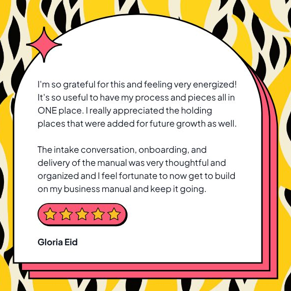 A screenshot of a positive review describing their experience with Operations Mavenue